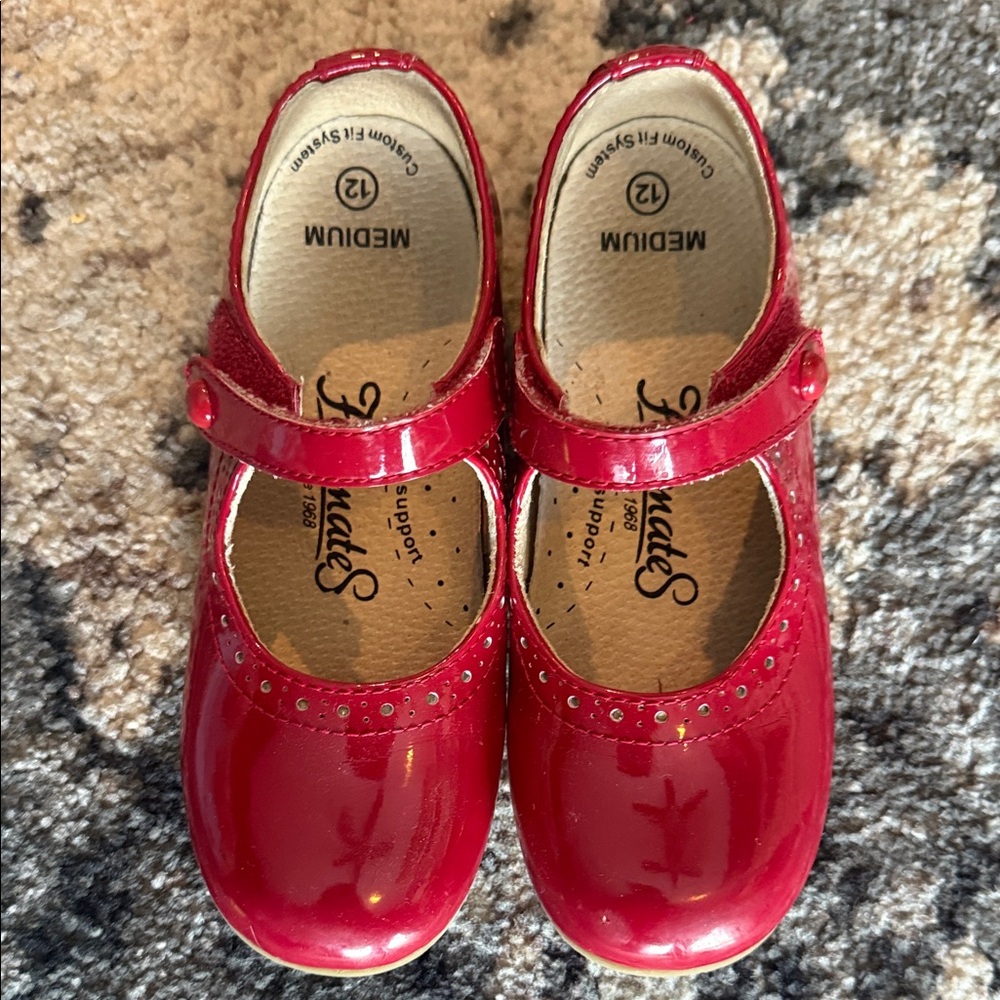 FootMates Shiny Red Mary Jane Dress Shoes